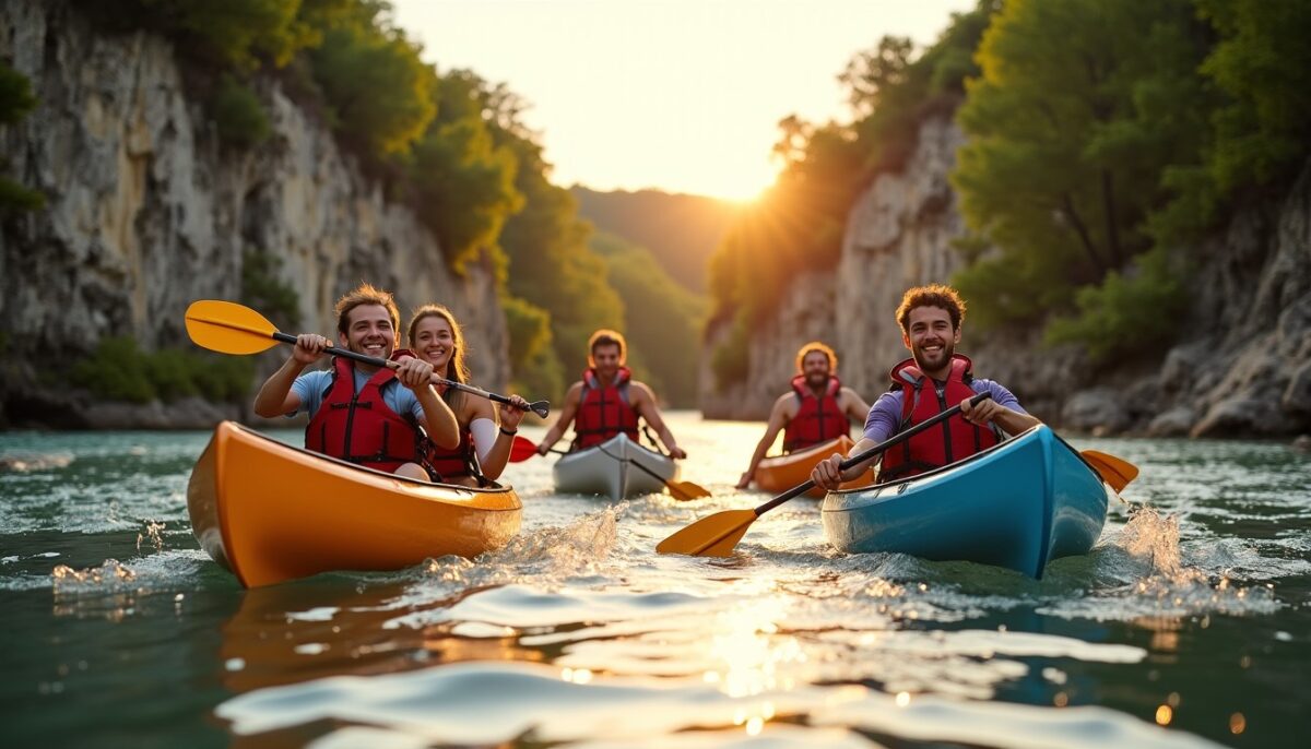Aventure et détente : explorer les gorges de l’Ardèche en canoë, des rapides au bivouac Aventure et détente : explorer les gorges de l’Ardèche en canoë, des rapides au bivouac